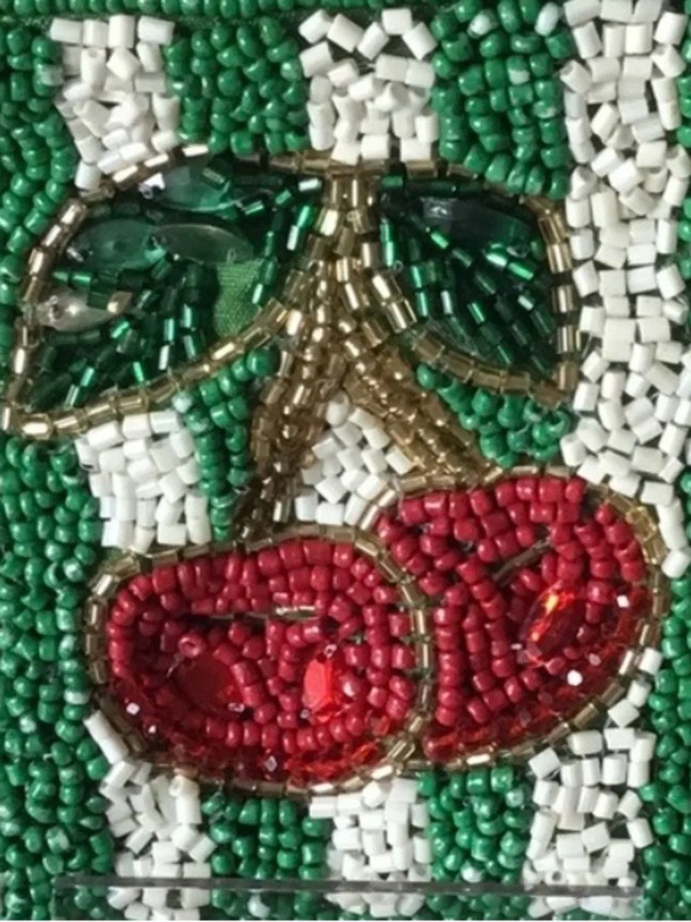 Sincerely, Jules beaded cherry  coin purse zip pouch NEW IN BOX